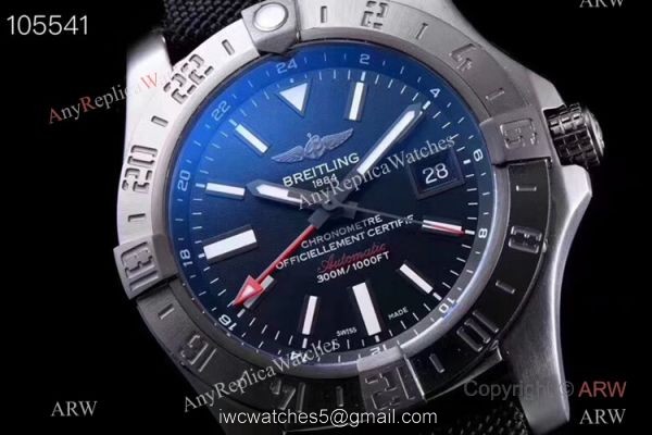 Replica Breitling Avenger II GMT 2836 SS Black Dial Watch GF Factory 2