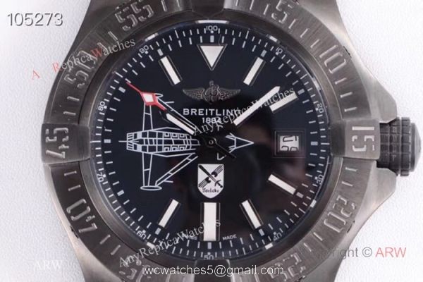 GB Factory Breitling Avenger Seawolf II Boelcke Limited Edition Copy Watch Black Steel Green Band 2