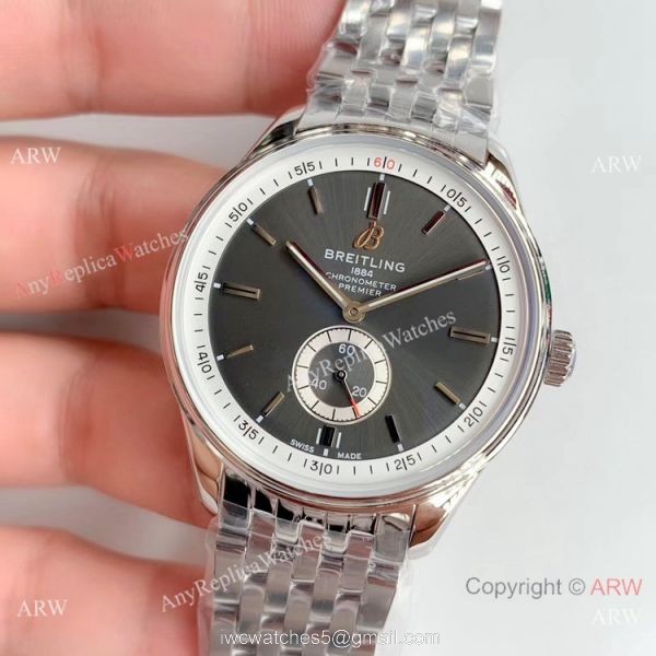 Swiss Replica Breitling Premier Men Watch Stainless Steel Grey Dial 2