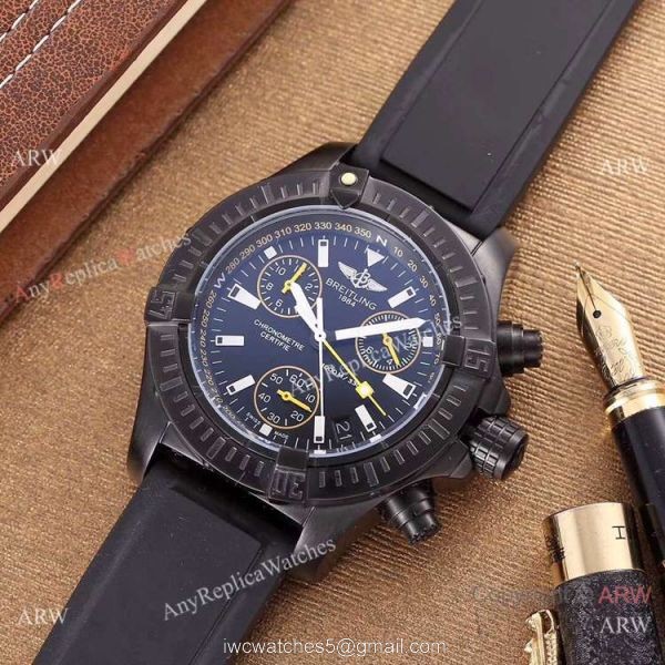 Japan Grade Copy Breitling Avenger Seawolf Chronograph Watches Black Rubber Strap 2