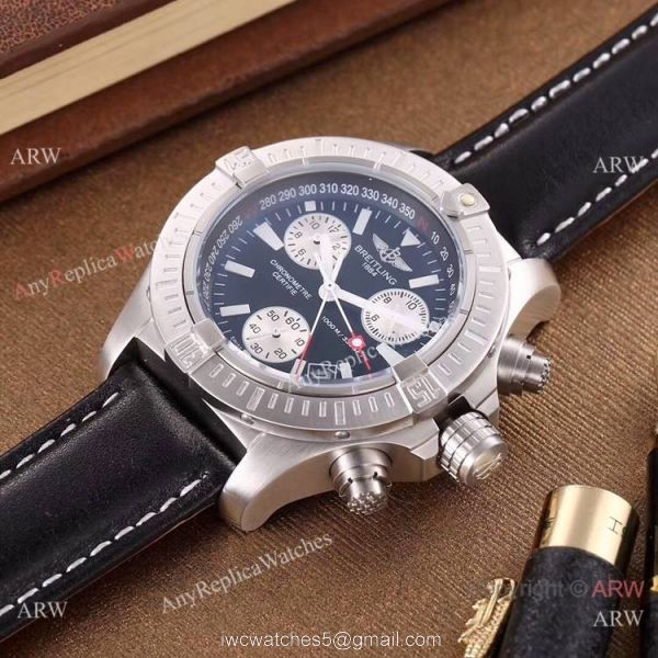 New Copy Breitling Avenger seawolf Chronograph Watch SS Black Dial 2