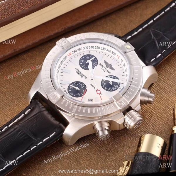 New Style Breitling Avenger Seawolf Chronograph Men Watch White Face 2