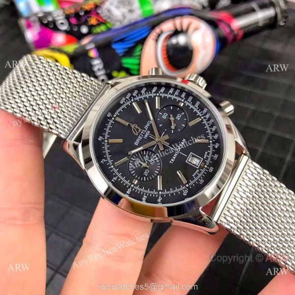 Clone Breitling Transocean Chronograph Watch Stainless Steel White Face 45mm 2