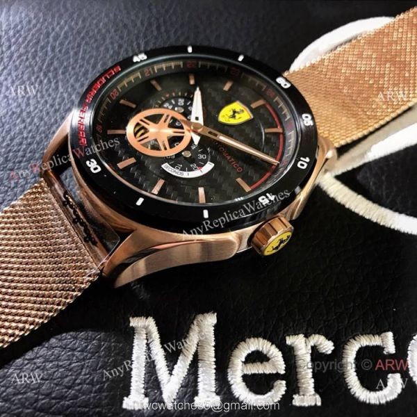 Copy Ferrari Gran Premio Automatico Men Watch Rose Gold White Dial 2