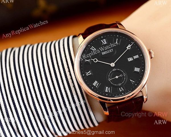 High Quality Breguet Classique Men Watch SS Black Roman Face 2