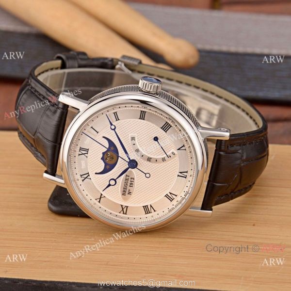 Breguet Classique Moon phase Replica Watch 2-Tone Rose Gold White Dial 2