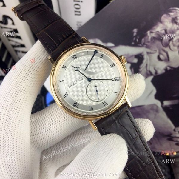 High Quality Copy Breguet Classique Mens Watch SS Black Leather Strap 2