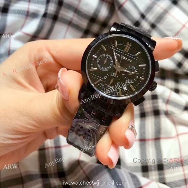 Replica Burberry Chronograph Two Tone Rose Gold Watch Swiss Quality 2