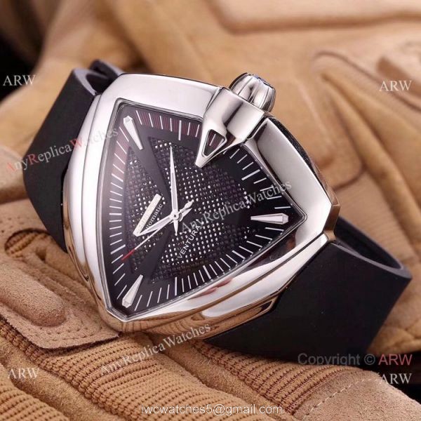 Copy Hamilton Ventura XXL Auto Elvis Anniversary Blacksteel Watch 45mm 2