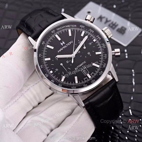 High Quality Copy Hamilton Grand Complications Men Watch SS Black Dial 2