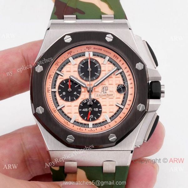 2019 Copy Audemars Piguet Royal Oak Offshore Watch SS Camouflage Strap 2