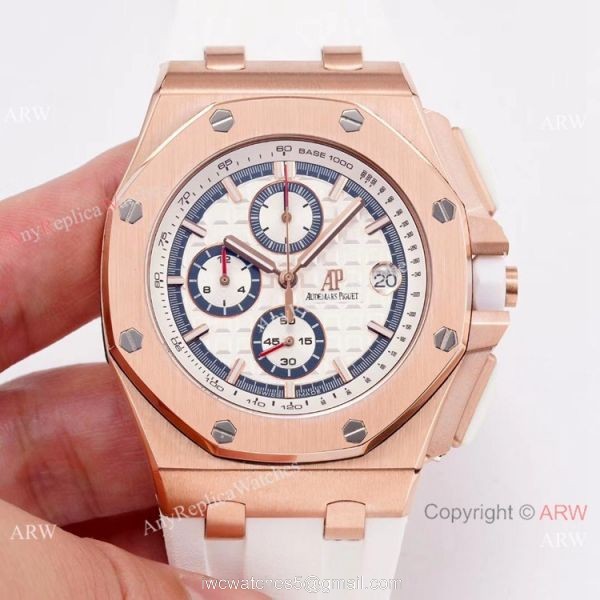 Audemars Piguet Royal Oak Offshore Chronograph SS White Dial 44mm watch Best Copy 2
