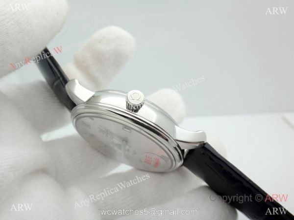 Replica Omega De Ville Moonphase Watch SS Silver Dial 2