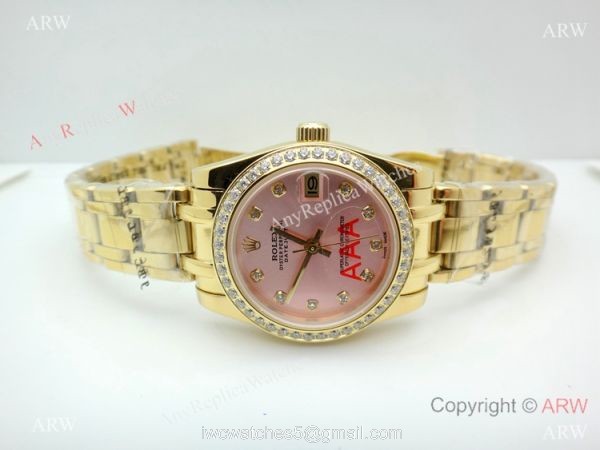 High Quality Rolex Masterpiece All Gold Pink Dial Watch 34mm 2