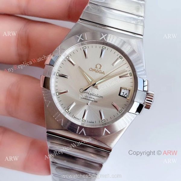 Omega Constellation SS Silver Diamond Dial VSF 8500 Watch Super Clone 2