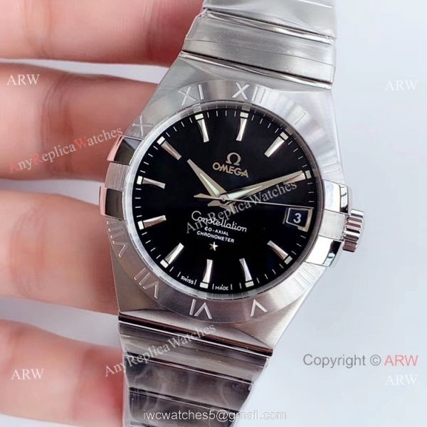VSF 1:1 Best Edition Omega Constellation Stainless Steel Black Dial Replica Watch 8500 2