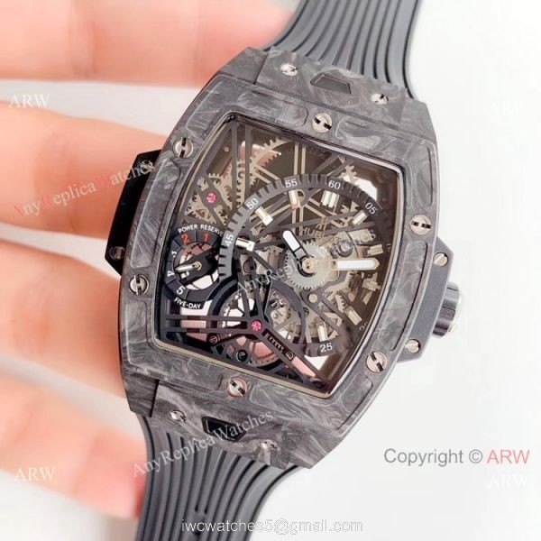 Swiss Grade Replica Hublot Spirit of Big Bang Tourbillon Carbon 42mm Watch All Black 2