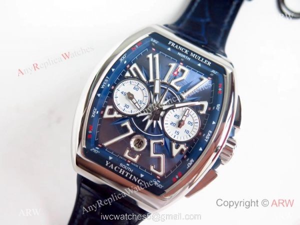 Super Clone Franck Muller Vanguard Yachting 7750 Blue Dial Watch 2019 Replica 2