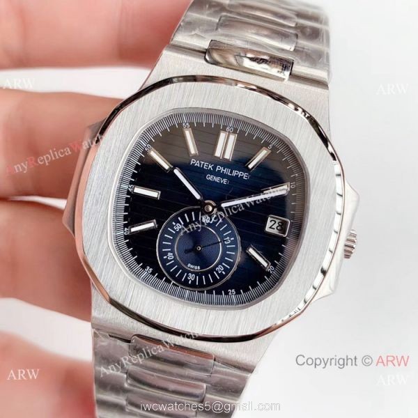 Super Clone Patek Philippe AAA Nautilus Cal.324 watch Stainless steel Blue Face 2