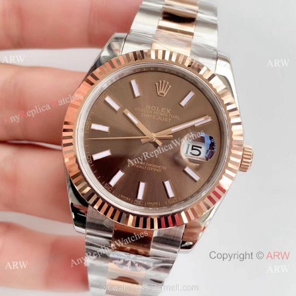 Copy Rolex Datejust 2-Tone Rose Gold 126331 ETA 2824 Watch Rolex AR Factory 2