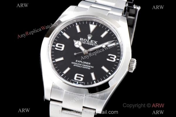 Swiss Replica Rolex Explorer I 3132 Black Dial Watch AR Watch Factory For Sale 2
