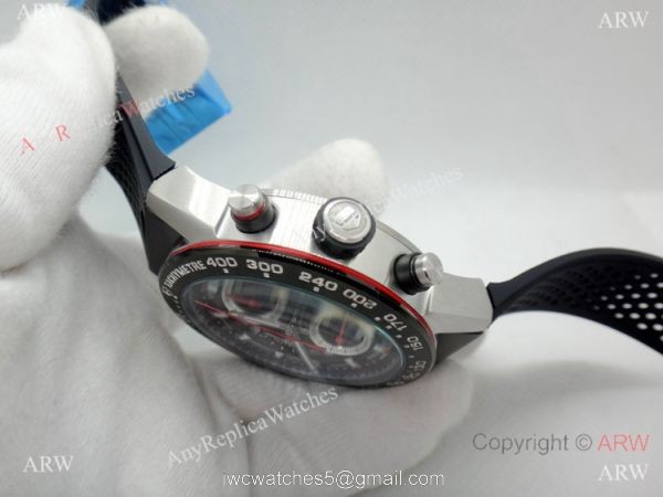 Copy Tag Heuer Carrera Calibre 01 Black Chronograph Dial watch 45mm 2