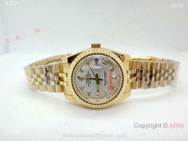 Clone Rolex Datejust Silver Dial Jubilee Watch Yellow Gold 31mm 2