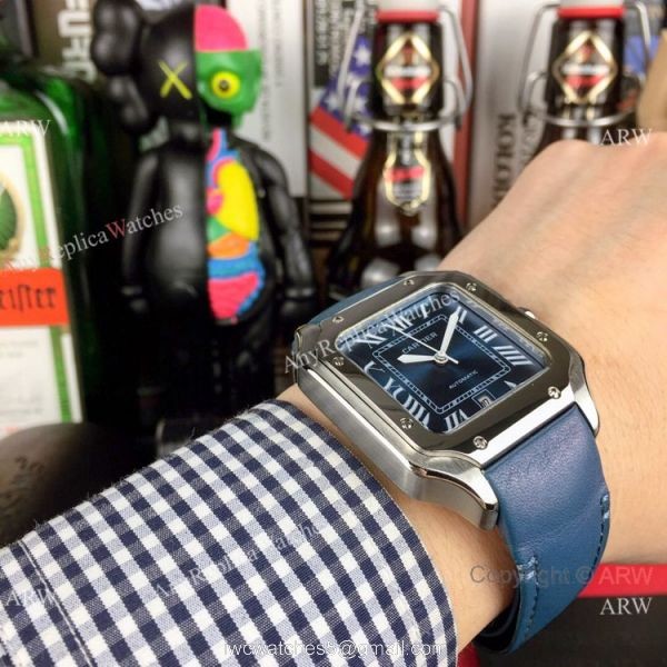 New Cartier Watches 2019 Santos de Cartier Blue Dial Automatic watch 2