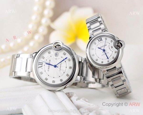 Clone Cartier Ballon Bleu Rose Gold Automatic Watches 42mm or 33mm 2