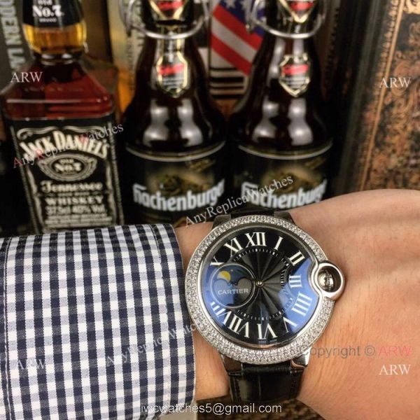 AAA Quality Cartier Ballon Bleu de Moon phase Diamond Copy watch 2