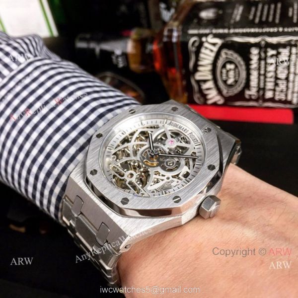 Fake AP Skeleton Royal Oak Stainless Steel 43mm Watch 2