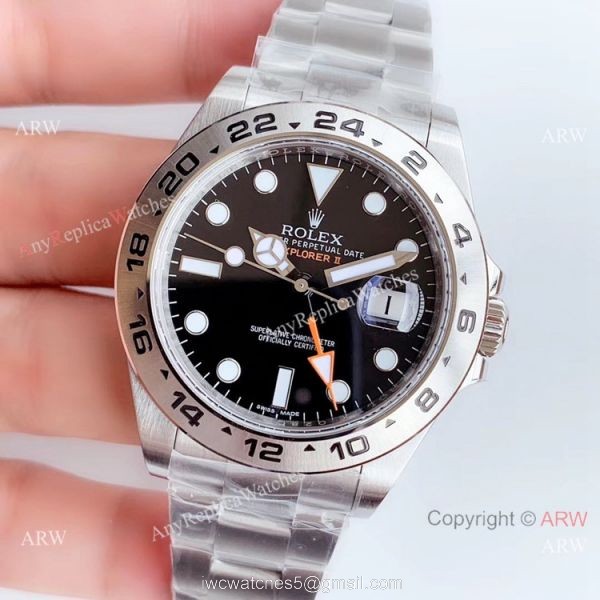 Noob Factory V7 Swiss 3186 Replica Rolex Explorer II 42mm Watch Black Dial 2