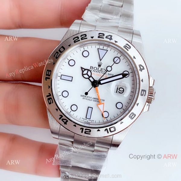 Swiss Replica Rolex Explorer II 42mm White Dial V7 Swiss 3186 Noob Watch Factory 2