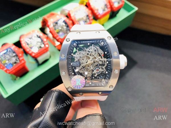 Copy Richard Mille RM035-Americas Watch SS Orange Rubber Band 2