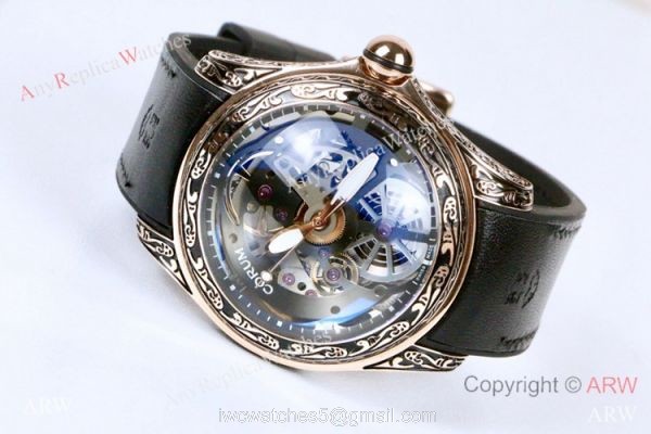 Corum Bubble Squelette &8216;Tattoo Rose Gold Watch Replica Corum Watches 2