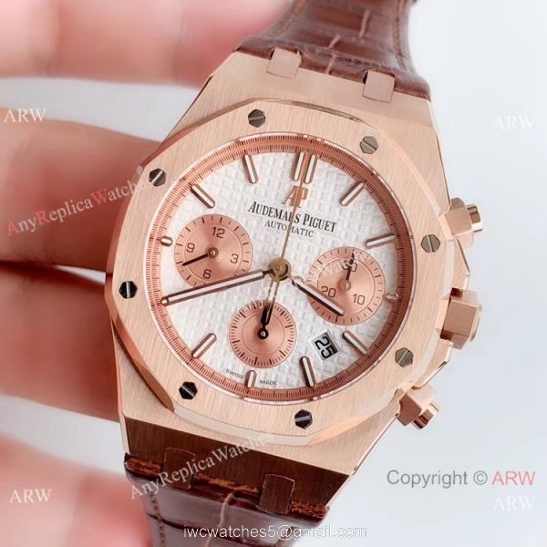 Swiss Copy Audemars Piguet Royal Oak Chronograph BF Asia 7750 Watch Rose Gold 2