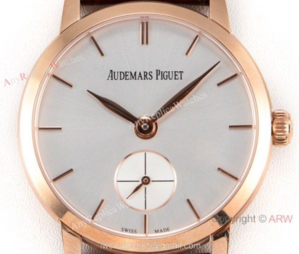 Swiss replica Audemars Piguet Jules Audemars Rose Gold Silver Face Watch GB Factory 2