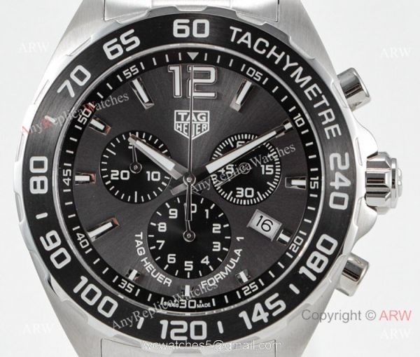 Swiss Replica Tag Heuer Formula 1 Quartz Chronograph Watch SS Grey Dial 2