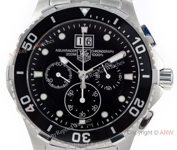 Copy Tag Heuer Aquaracer 300m Stianless Steel Black Bezel Watch SWISS QUARTZ 2