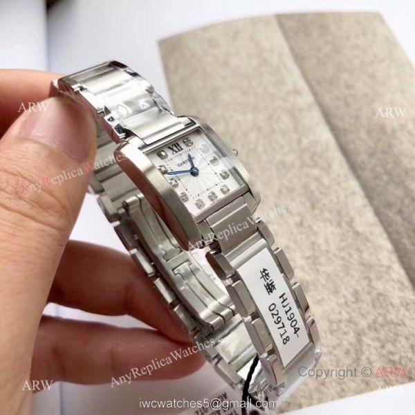 Swiss Quality Copy Cartier Tank Francaise CC 708 177 Lady watch Diamond Markers 2