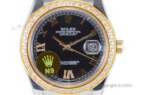 Swiss Grade 1 Rolex Datejust II 904L 2836 Watch 2-Tone Black Roman Dial 2
