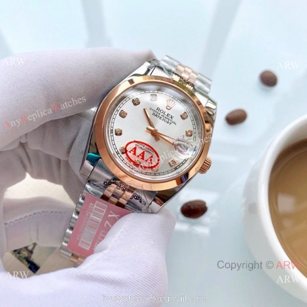 New Style Rolex Oyster Perpetual Datejust 36mm Watch Rose Gold Diamond Dial 2