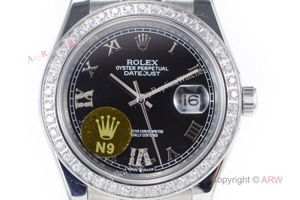 Swiss Rolex Datejust II ETA2836 Watch Black Diamond Dial Rolex Grade 1 Copy 2