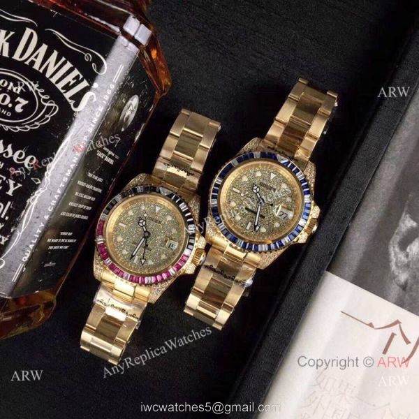 New Rolex GMT Master 2 Rainbow Bezel Yellow Gold Watch Any Watch Replica 2