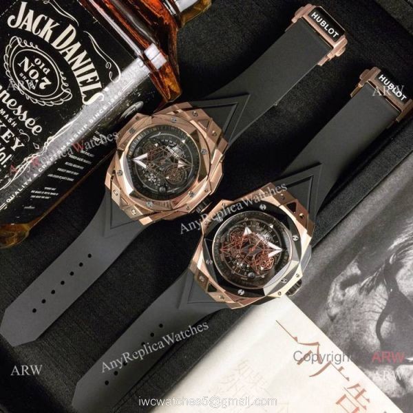 New Hublot Big Bang SANG BLEU II Watches Rose Gold Black Bezel 2