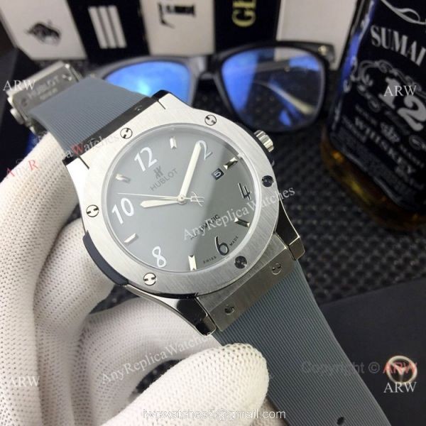 Clone Hublot Classic Fusion Automatic Watch SS Black Rubber Band 2
