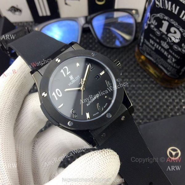 Hublot Classic Fusion Silver Dial Black Rubber Strap Replica ARW Watches 2