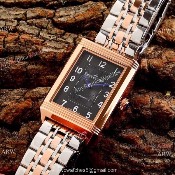 New Copy Jaeger-LeCoultre Reverso Classic 46mm Watch Stainless Steel Black Face 2