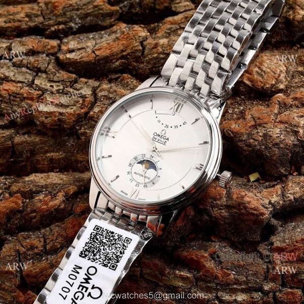 Omega De Ville Fake 40mm Watch 2-Tone Rose Gold Moonphase 2