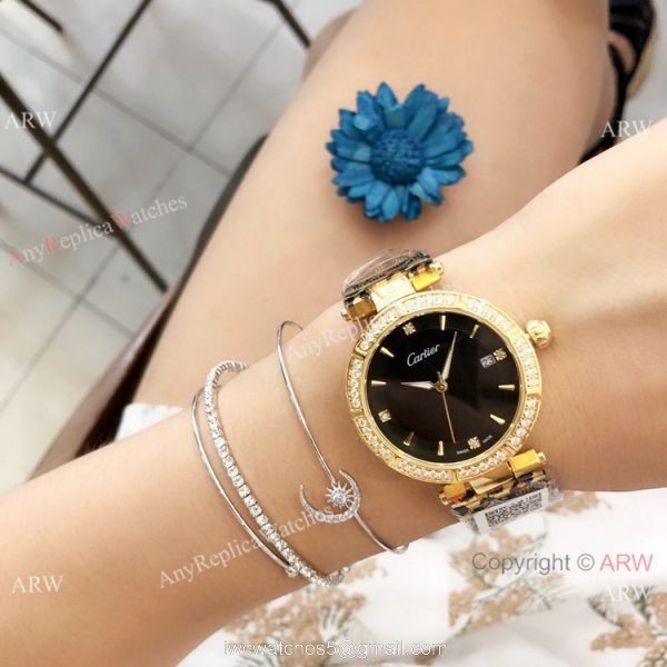 Replica Cartier Pasha de 35mm Lady watch Leopard Strap 2